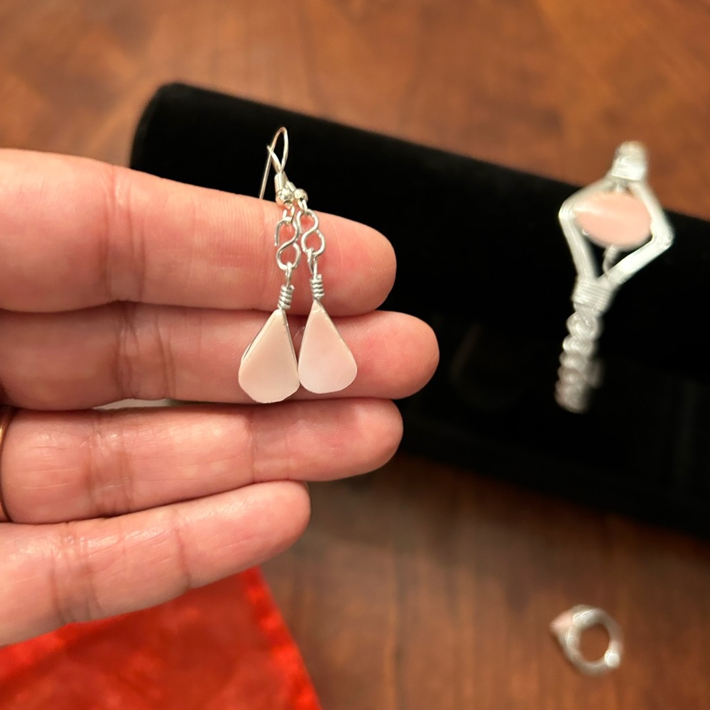 💍 CORAL SET-DOMINICAN ARTISAN-MADE - Picture 3 of 4
